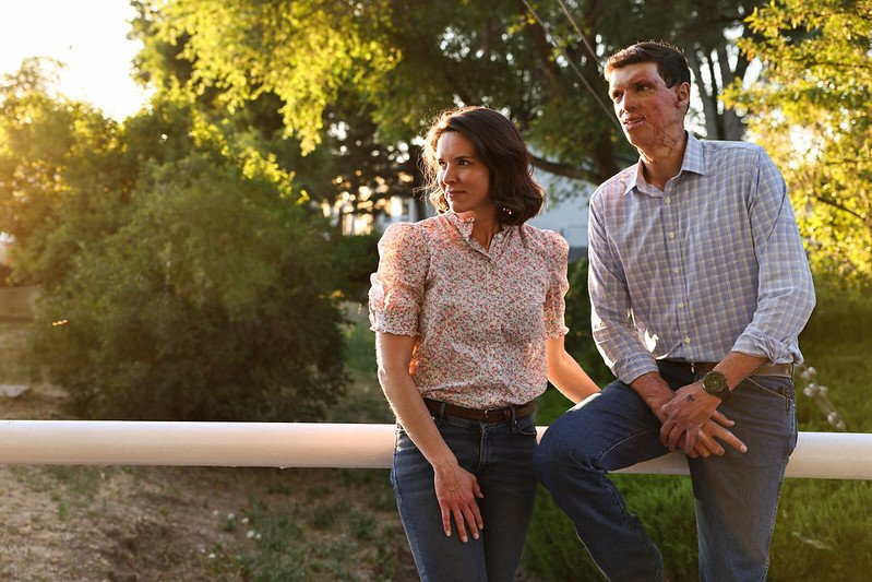 Sam Brown and Amy Brown at sunset